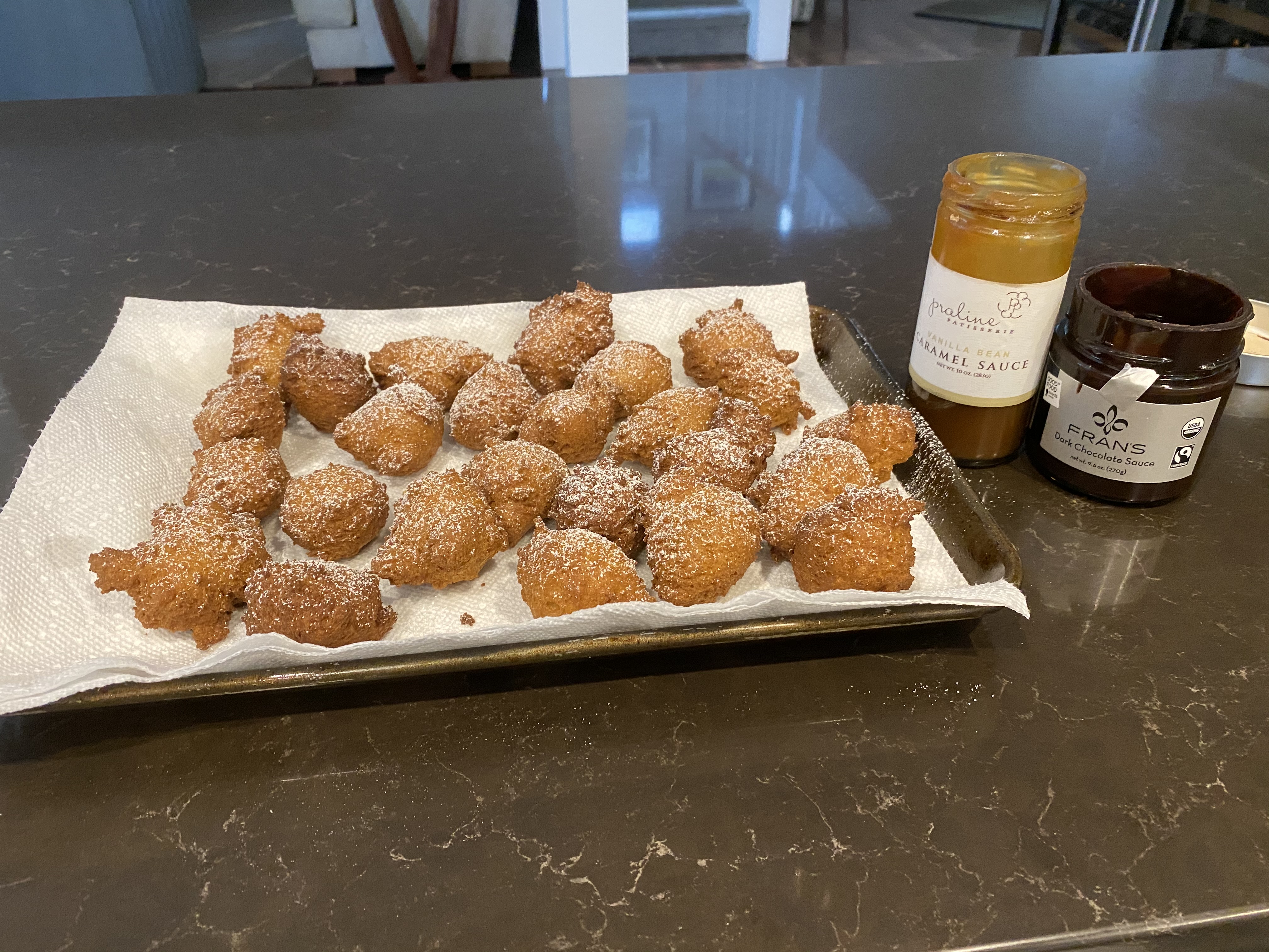 Zeppole With Optional Caramel Sauce